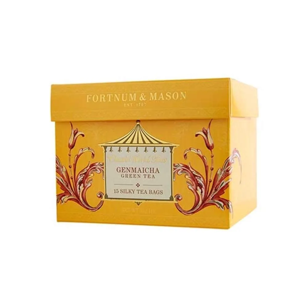 Fortnum & Mason British Tea, Genmaicha Green Tea, 15 Silky Tea Bags (1 Pack)
