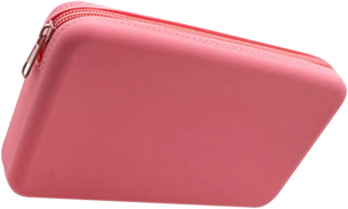 FRCOLOR Zipper Makeup Bag Portable Silicone Travel Toiletry Bag Makeup Brush Organizer for Women