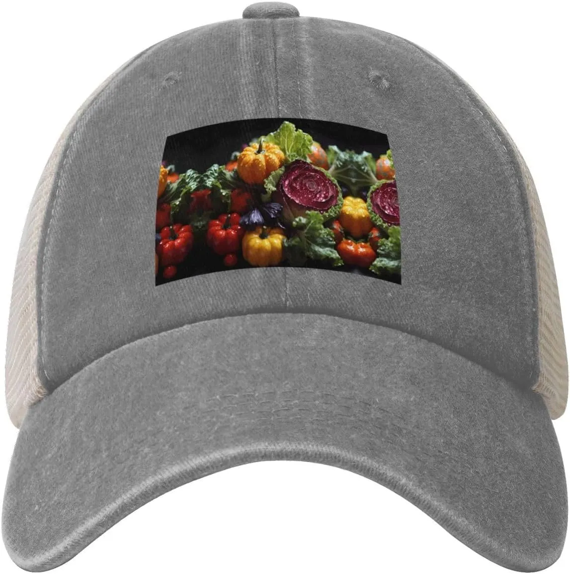 Fresh Cabbage Mesh Trucker Hat Mesh Snapback,Trendy Cowboy Cap for Sports and Headwear