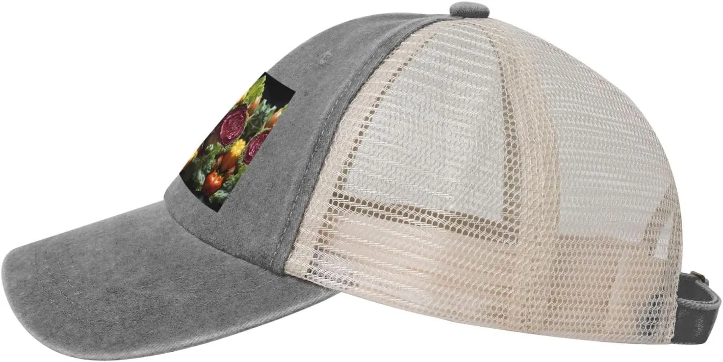 Fresh Cabbage Mesh Trucker Hat Mesh Snapback,Trendy Cowboy Cap for Sports and Headwear