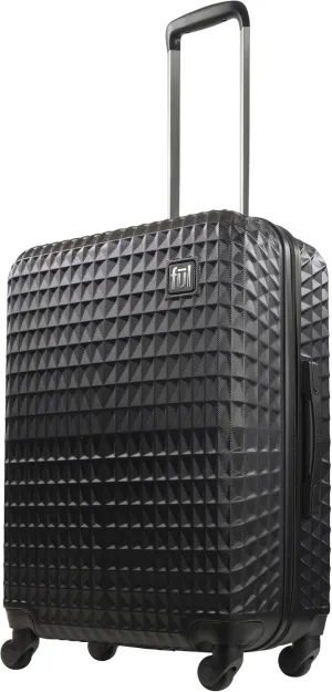 FUL Geo Rolling Luggage, Hardshell Suitcase with Wheels, Black, 26 Inch