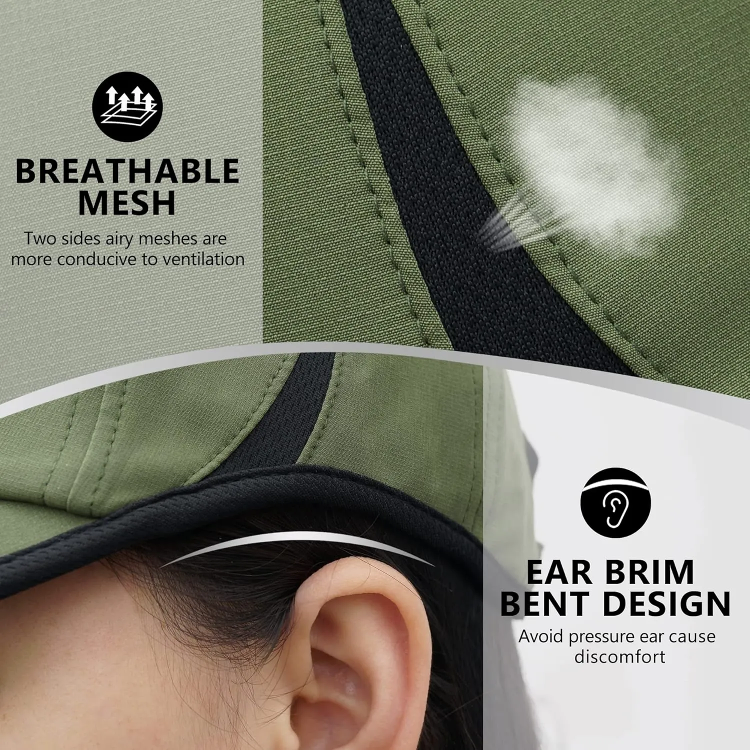 GADIEMKENSD Performance Running Hat, Stretchy Fabric with Vented Mesh for Outdoor Workouts