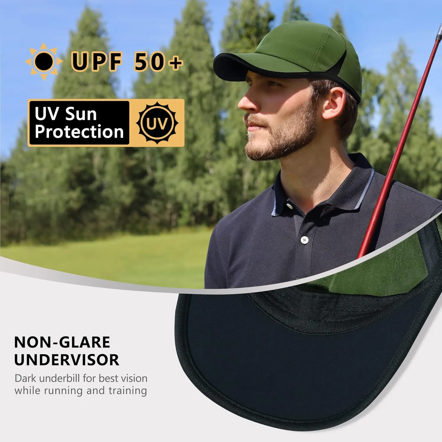 GADIEMKENSD Performance Running Hat, Stretchy Fabric with Vented Mesh for Outdoor Workouts