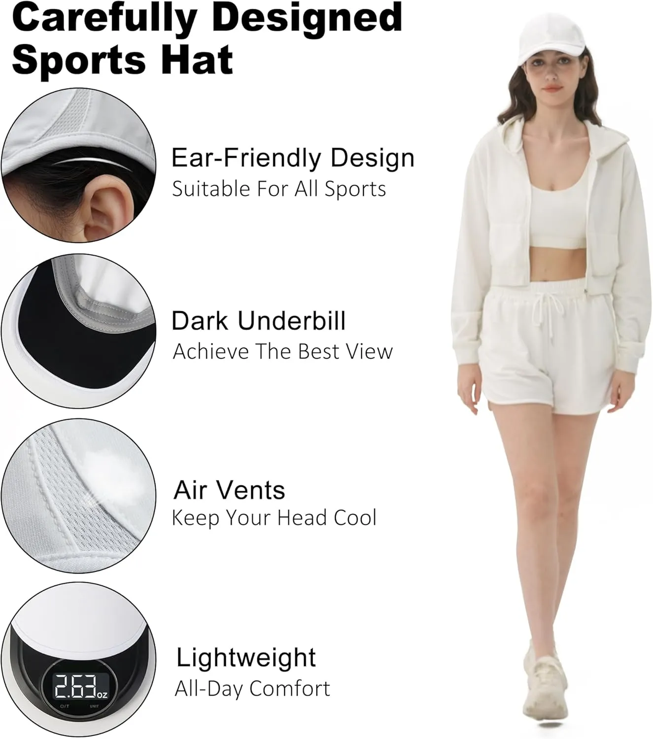 GADIEMKENSD Performance Running Hat, Stretchy Fabric with Vented Mesh for Outdoor Workouts