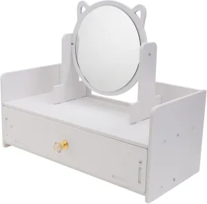 GALPADA 1pc Creative Makeup Mirror with Storage Box Multifunctional Desktop Organizer for Cosmetics Compact for Home Dormitory and Office Use