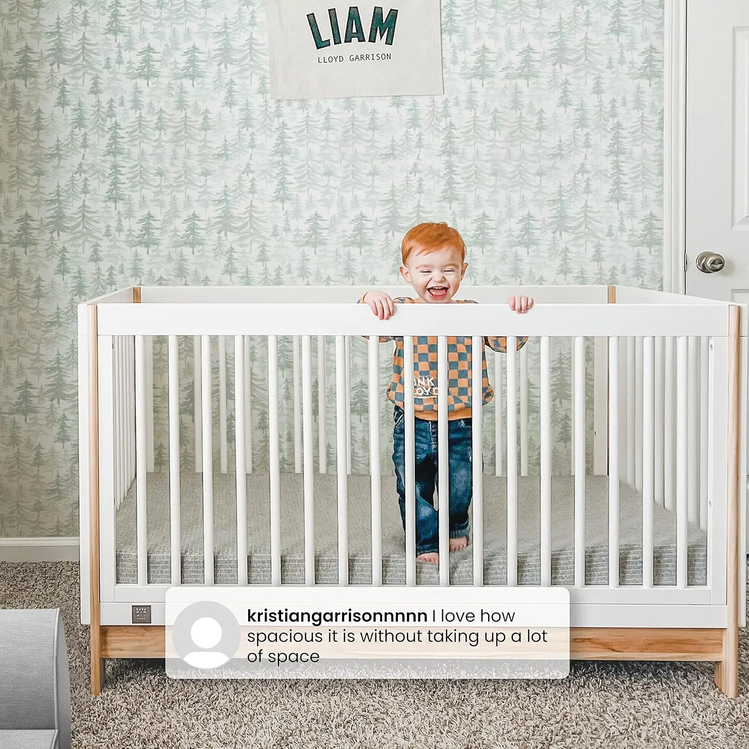 GAP babyGap Tate 4-in-1 Convertible Crib - Greenguard Gold Certified, Bianca White/Natural