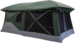 Gazelle Tents T3 Tandem GT350GR Pop-Up Portable Camping Hub Tent, Easy Instant Set up in 90 Seconds, Alpine Green, 6-Person, Family, Overlanding, 82" x 152"