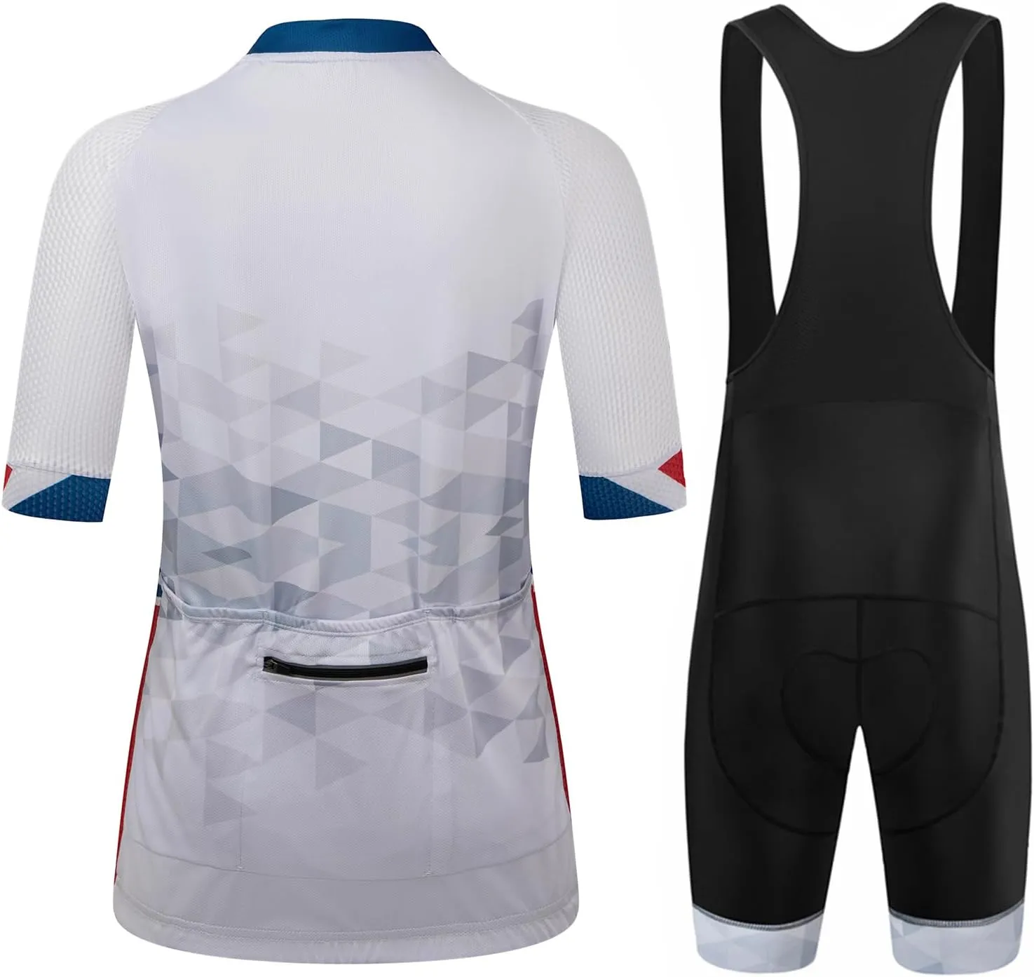 GCRFL Women's Cycling Jersey Set Short Sleeves Bike Jersey Zipper Pocket Bicycle Shorts with 4D Padded, Cycling Clothes Women