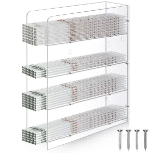 Geelin Clear Acrylic Pipette Rack with 4 Compartment Counter Top Wall Mounted Pipette Holder Universal Lab Organizer Stand for Laboratory Office Home Storage Display, 15 x 11.8 x 4 Inch
