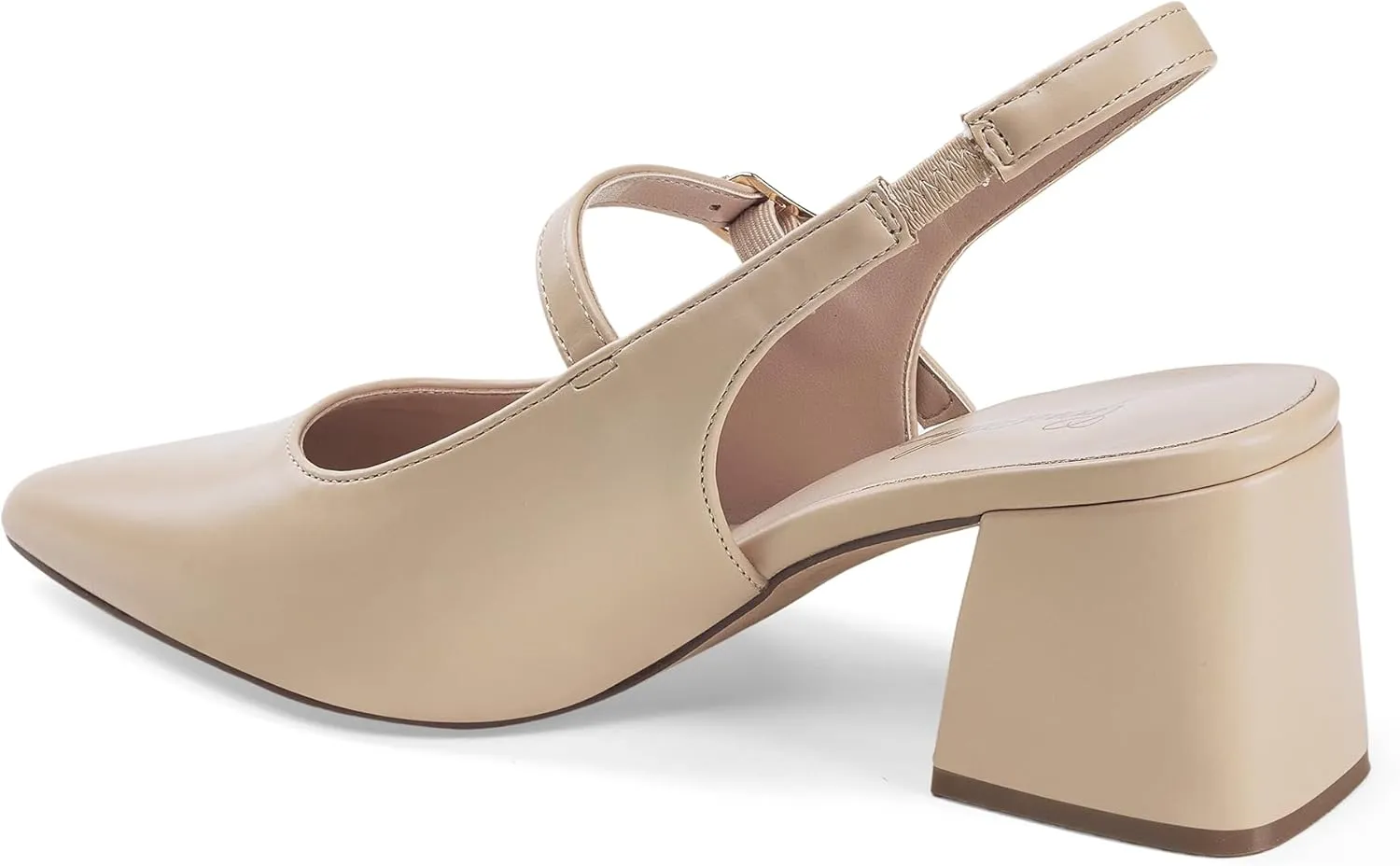 GENSHUO Women’s Slingback Chunky Heels 2.36 Inch Closed Pointed Toe Pumps Low Block Heels for Women Classic Comfort Party Daily Office Shoes