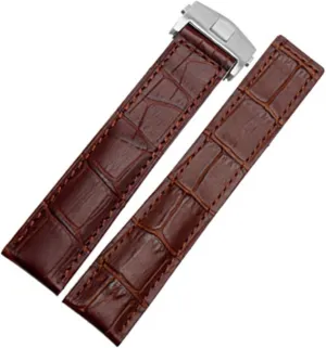 Genuine Leather Bracelet 19mm 20mm 22m for Tag Heuer Watchband Men Wristwatches Band Accessories Fold Buckle Leather Watch Strap (Color : 26mm, Size : 22mm)