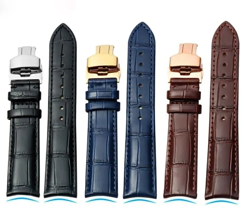 Genuine Leather Watch Band Blue Cow Leather For Tissot Watch Strap Men