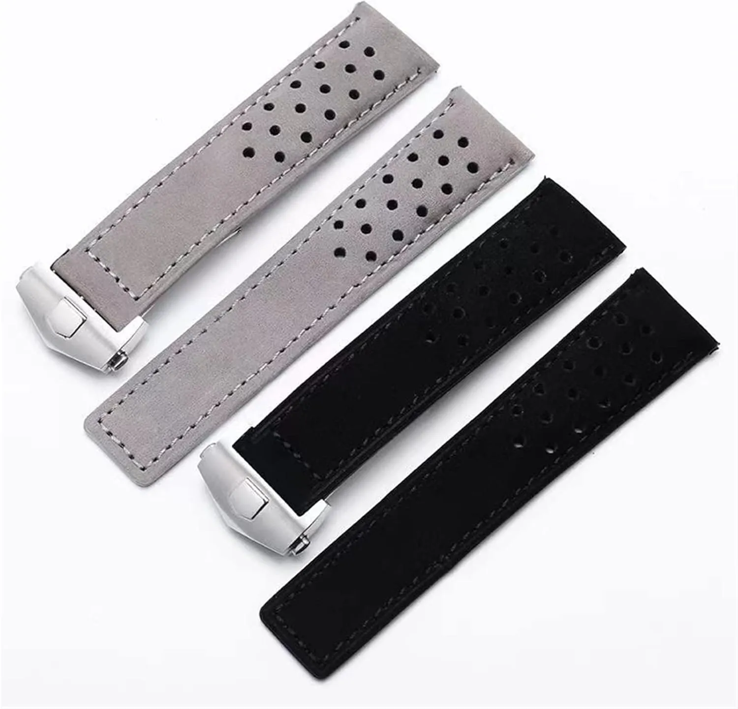 Genuine leather watchband for TAG heuer watch strap with folding buckle 20mm 22mm Gray Black Brown cow leathr Band