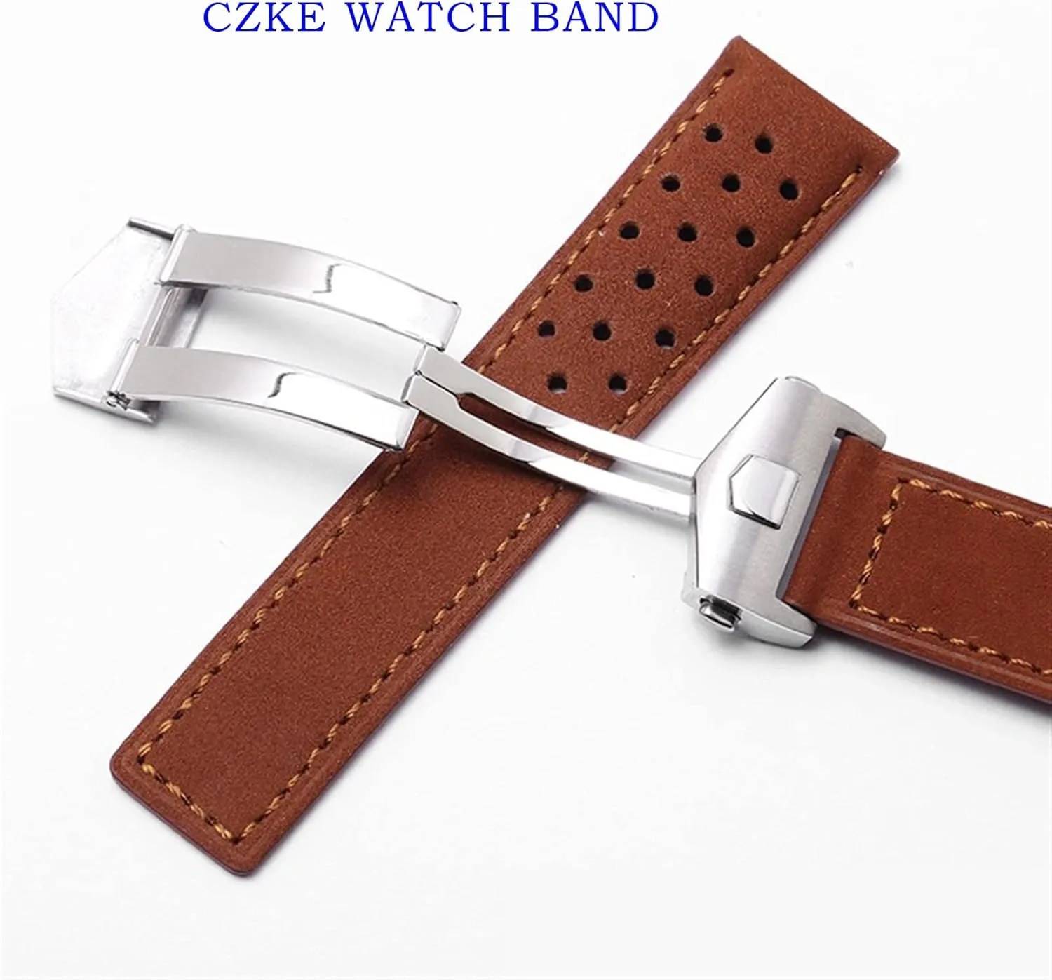 Genuine leather watchband for TAG heuer watch strap with folding buckle 20mm 22mm Gray Black Brown cow leathr Band