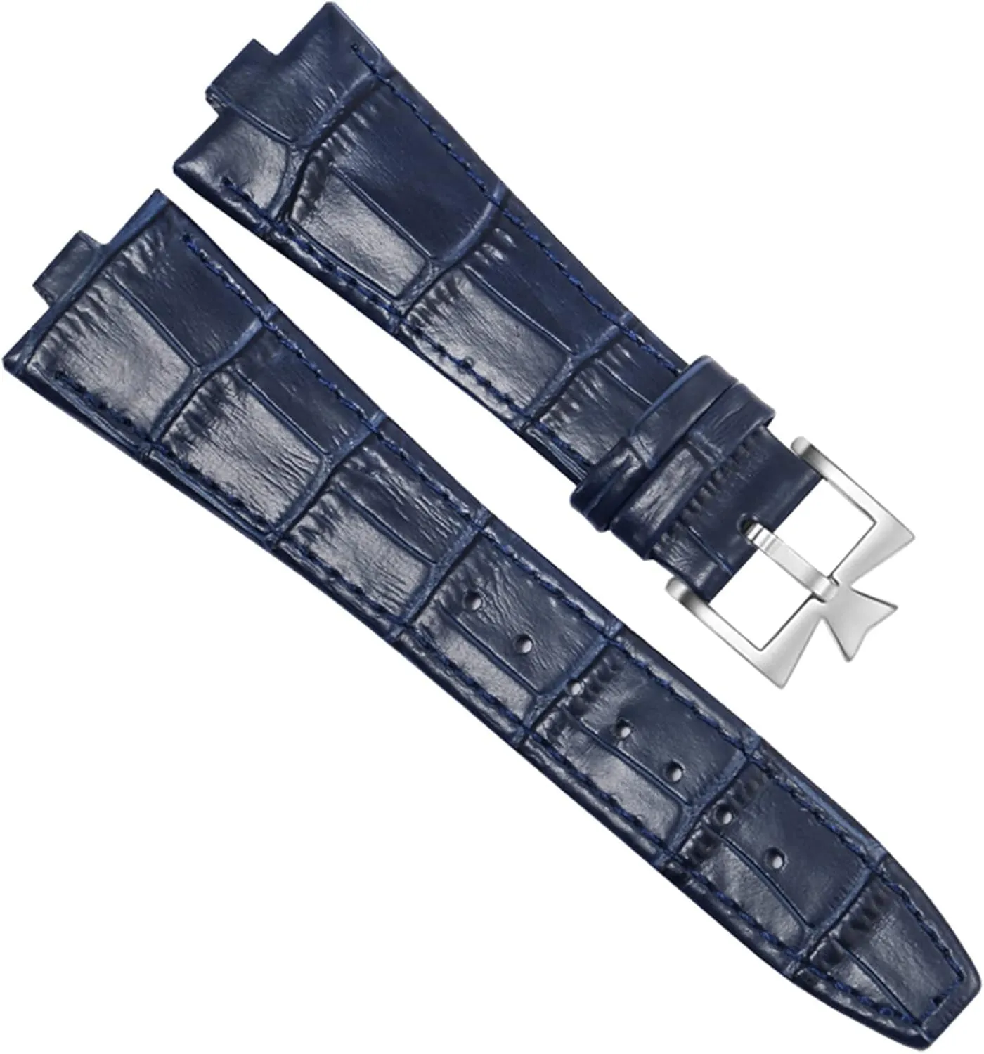 Genuine Leather Watchband for Vacheron Constantin Overseas Series 4500V 5500V P47040 Stainless Steel Buckle 25 * 8 mm Men Watch Strap (Color : 25-12mm, Size : 25-8mm)