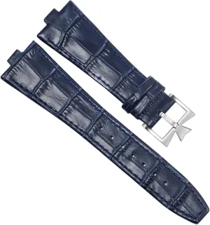 Genuine Leather Watchband for Vacheron Constantin Overseas Series 4500V 5500V P47040 Stainless Steel Buckle 25 * 8 mm Men Watch Strap (Color : 25-12mm, Size : 25-8mm)