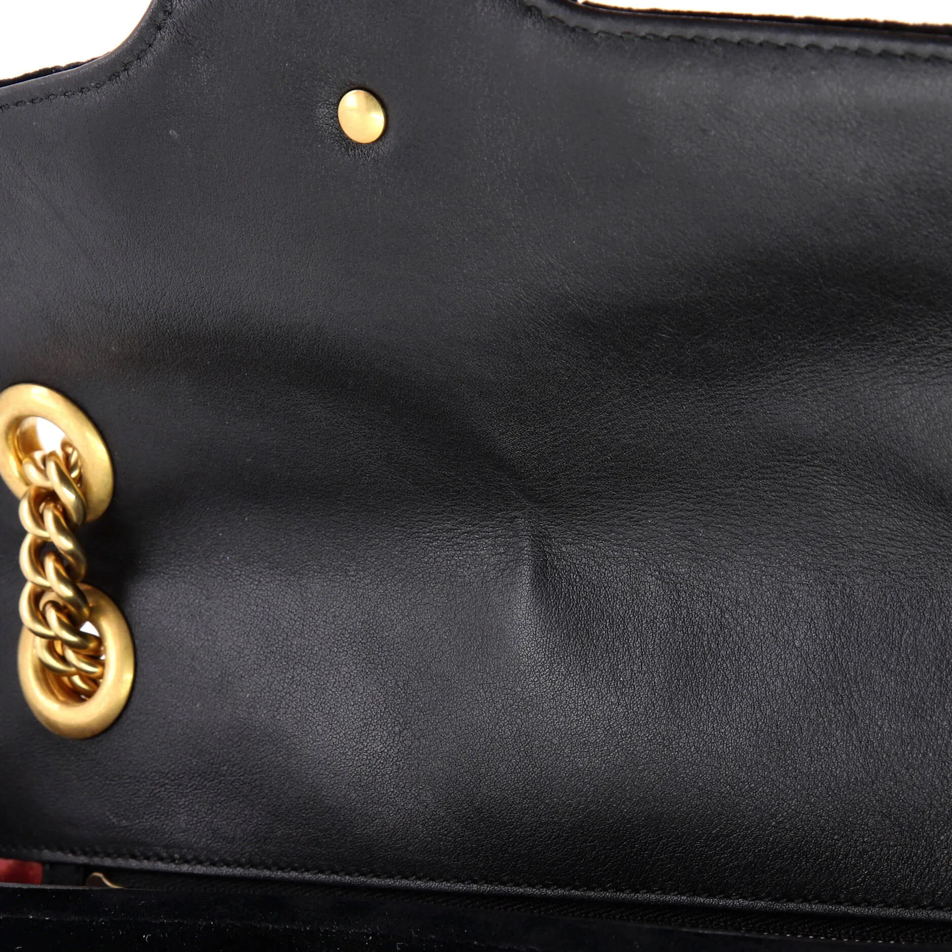 GG Marmont Flap Bag Crystal Embellished Matelasse Velvet Medium
