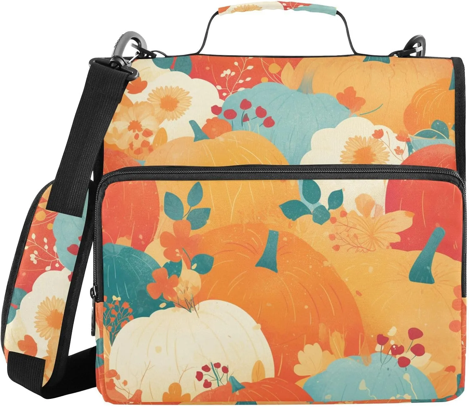 Giant Yellow Red Pumkins 1.5-Inch 3-Rings Organizer Binder with Strap Waterproof Document Organizer for School/Office
