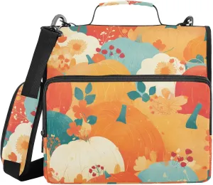 Giant Yellow Red Pumkins 1.5-Inch 3-Rings Organizer Binder with Strap Waterproof Document Organizer for School/Office