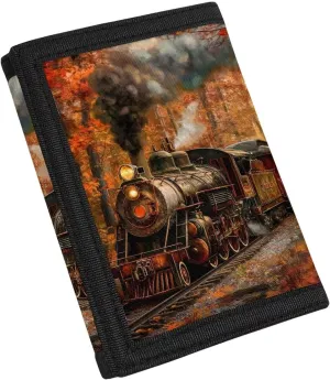 GIFTPUZZ Train Kids Wallet for Boys Cool Kids Trifold Wallet Childrens Wallet for Birthday Christmas Graduation Gifts School Money Bag