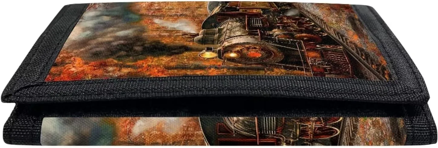 GIFTPUZZ Train Kids Wallet for Boys Cool Kids Trifold Wallet Childrens Wallet for Birthday Christmas Graduation Gifts School Money Bag