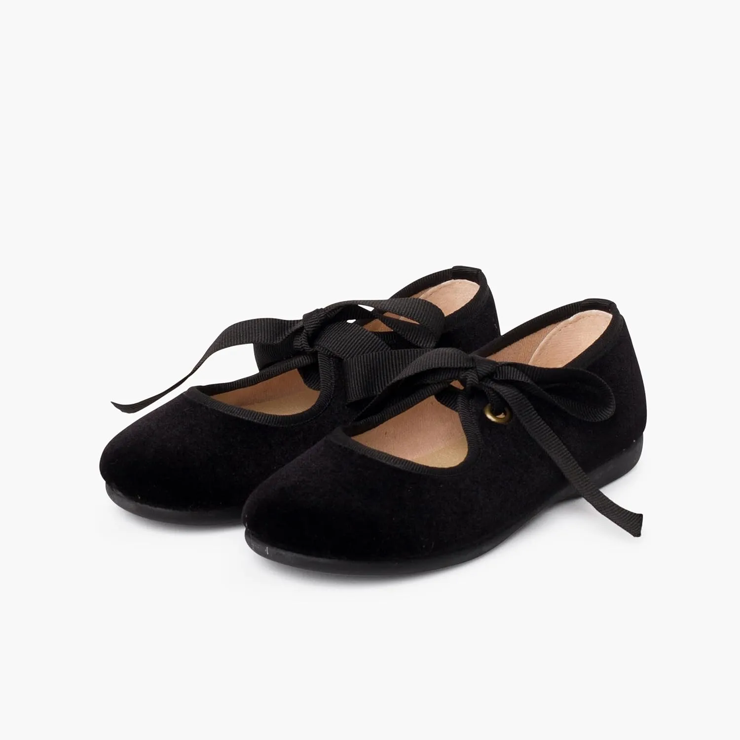 Girls Velvet Mary Jane with Faille Bow
