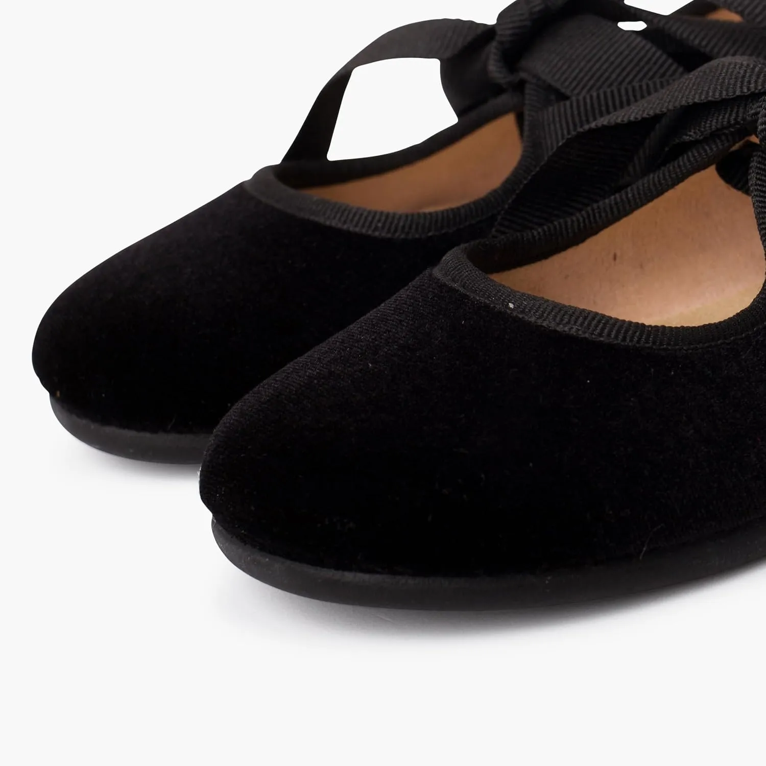Girls Velvet Mary Jane with Faille Bow