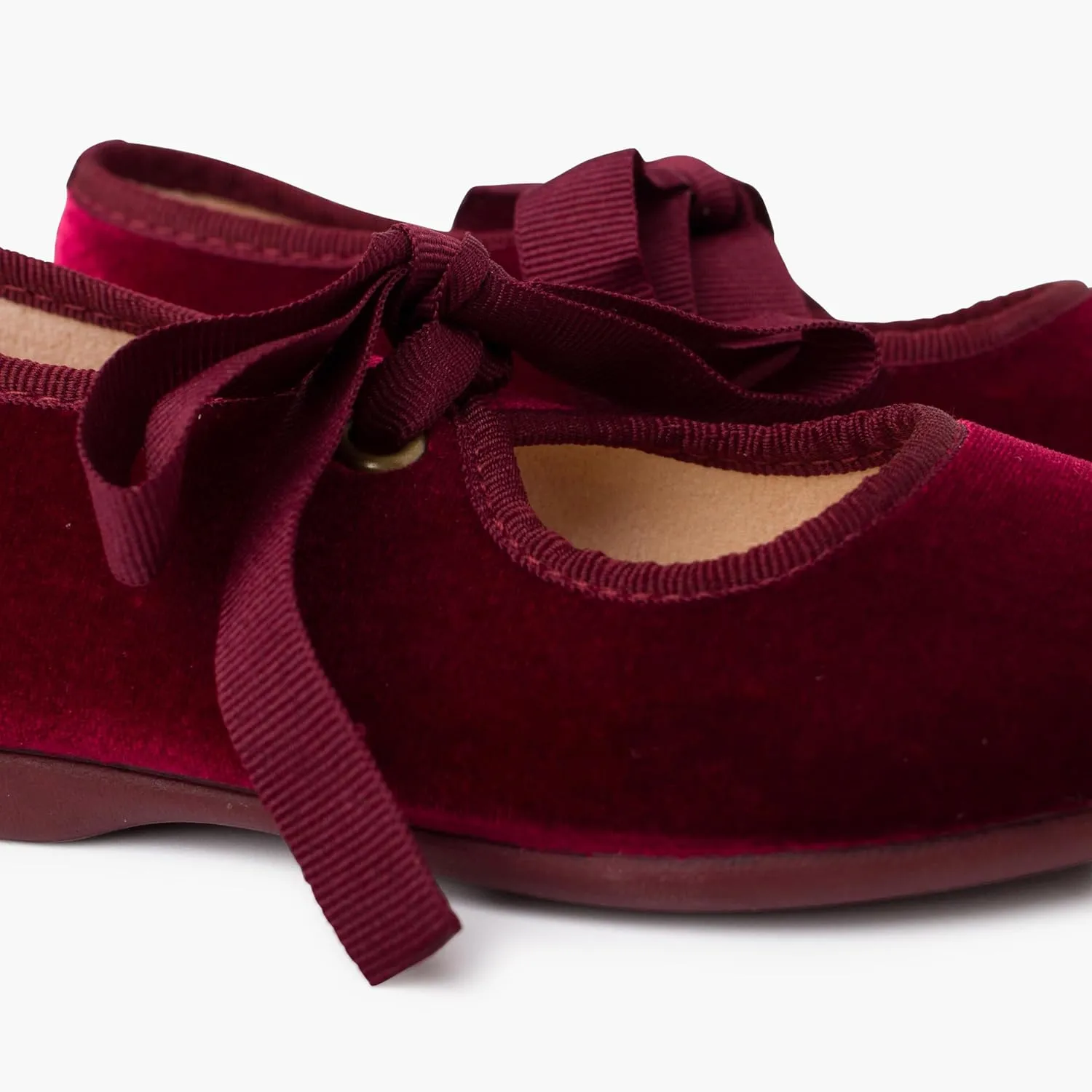 Girls Velvet Mary Jane with Faille Bow