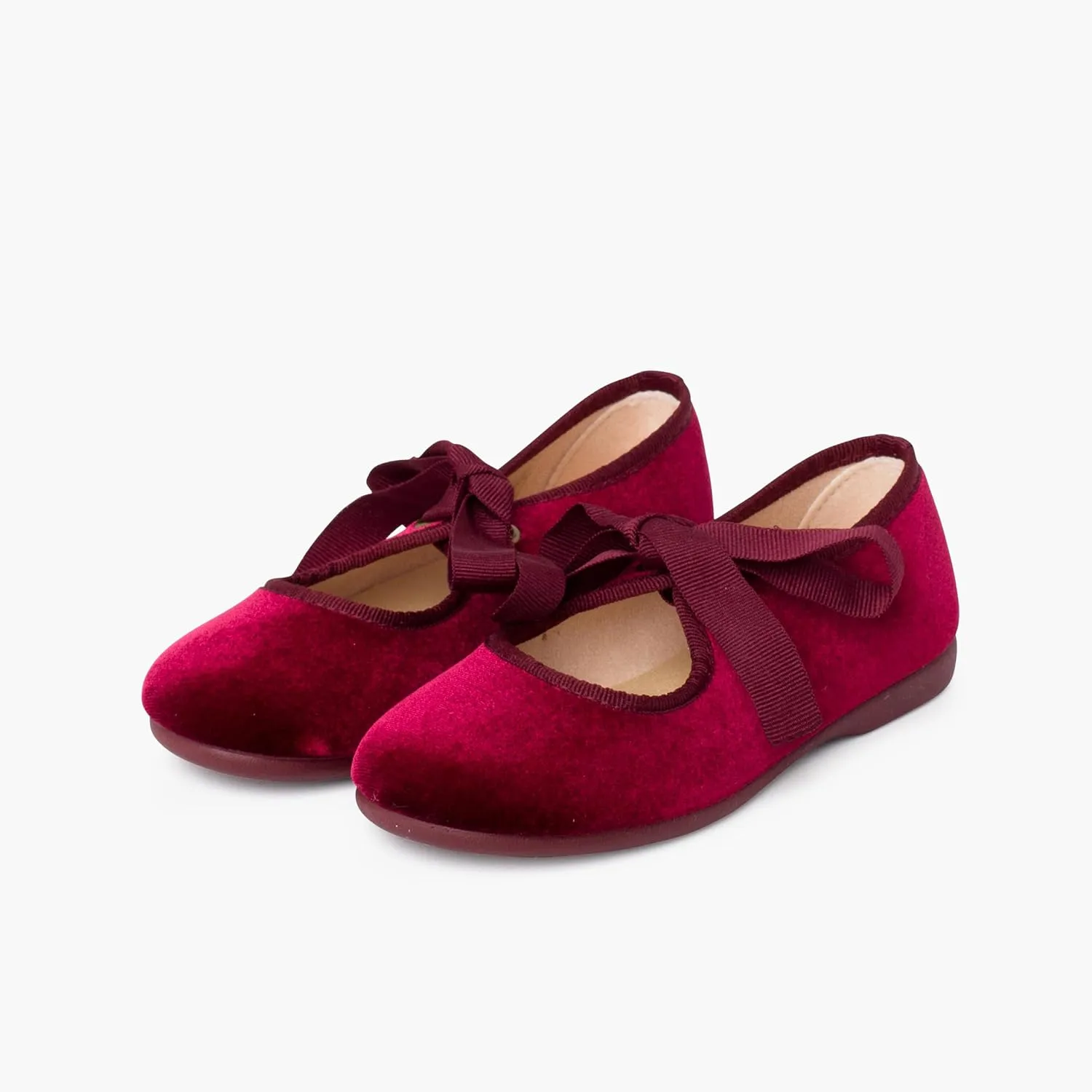 Girls Velvet Mary Jane with Faille Bow
