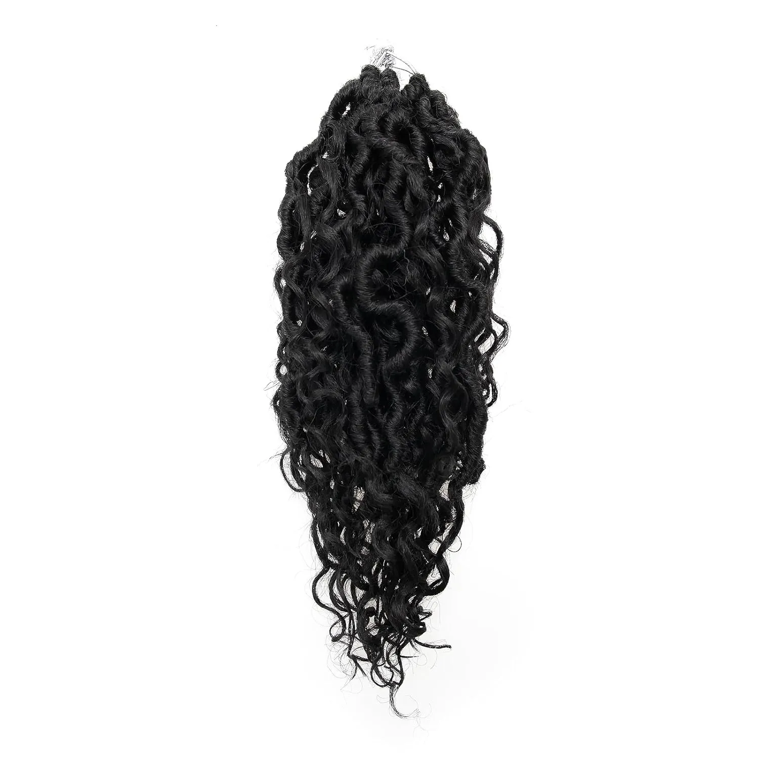 Goddess Locs Crochet Hair 10Inch 8Packs Pre-looped Short River Locs Curly Faux locs Crochet Hair Hippie Locs Bohemian Locs Crochet Braids (1B, 10inch(Pack of 8))