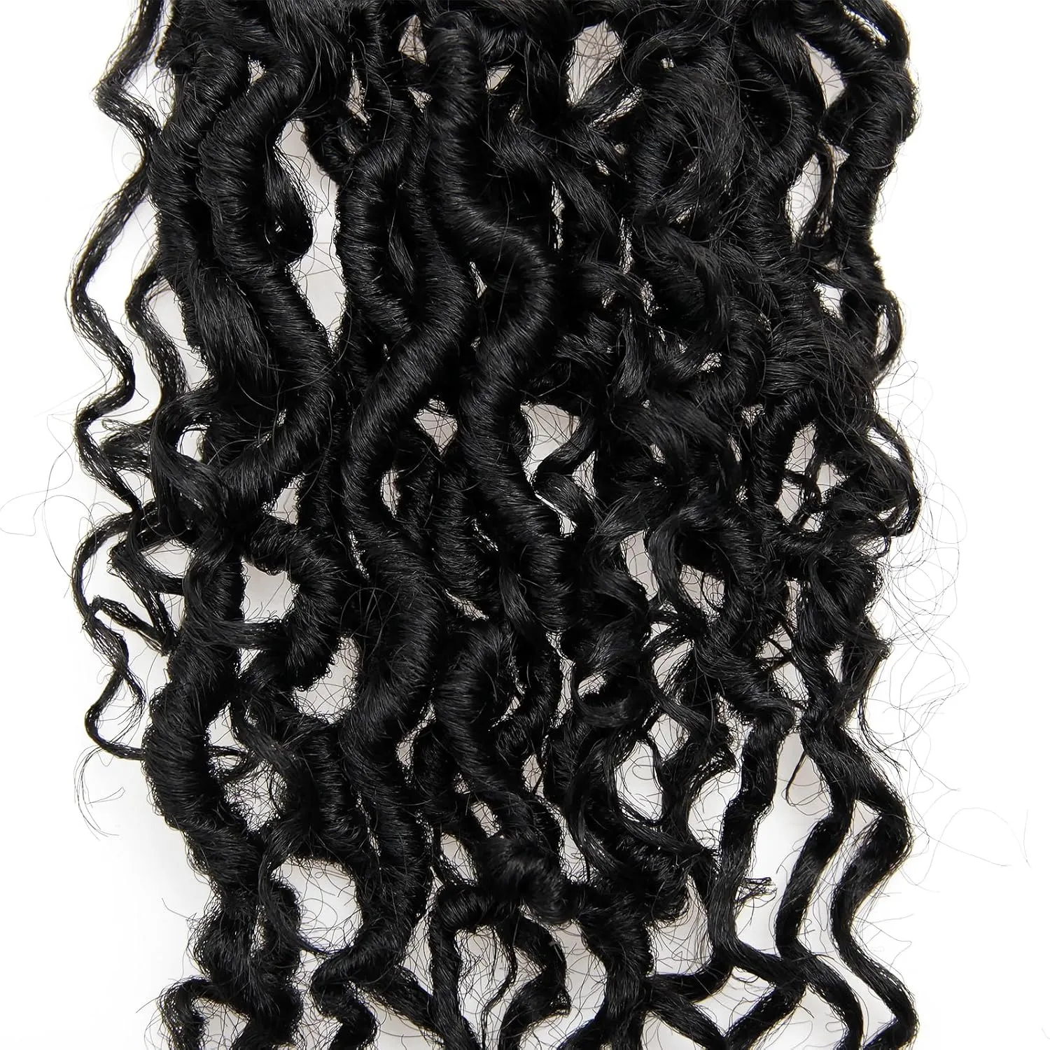 Goddess Locs Crochet Hair 10Inch 8Packs Pre-looped Short River Locs Curly Faux locs Crochet Hair Hippie Locs Bohemian Locs Crochet Braids (1B, 10inch(Pack of 8))