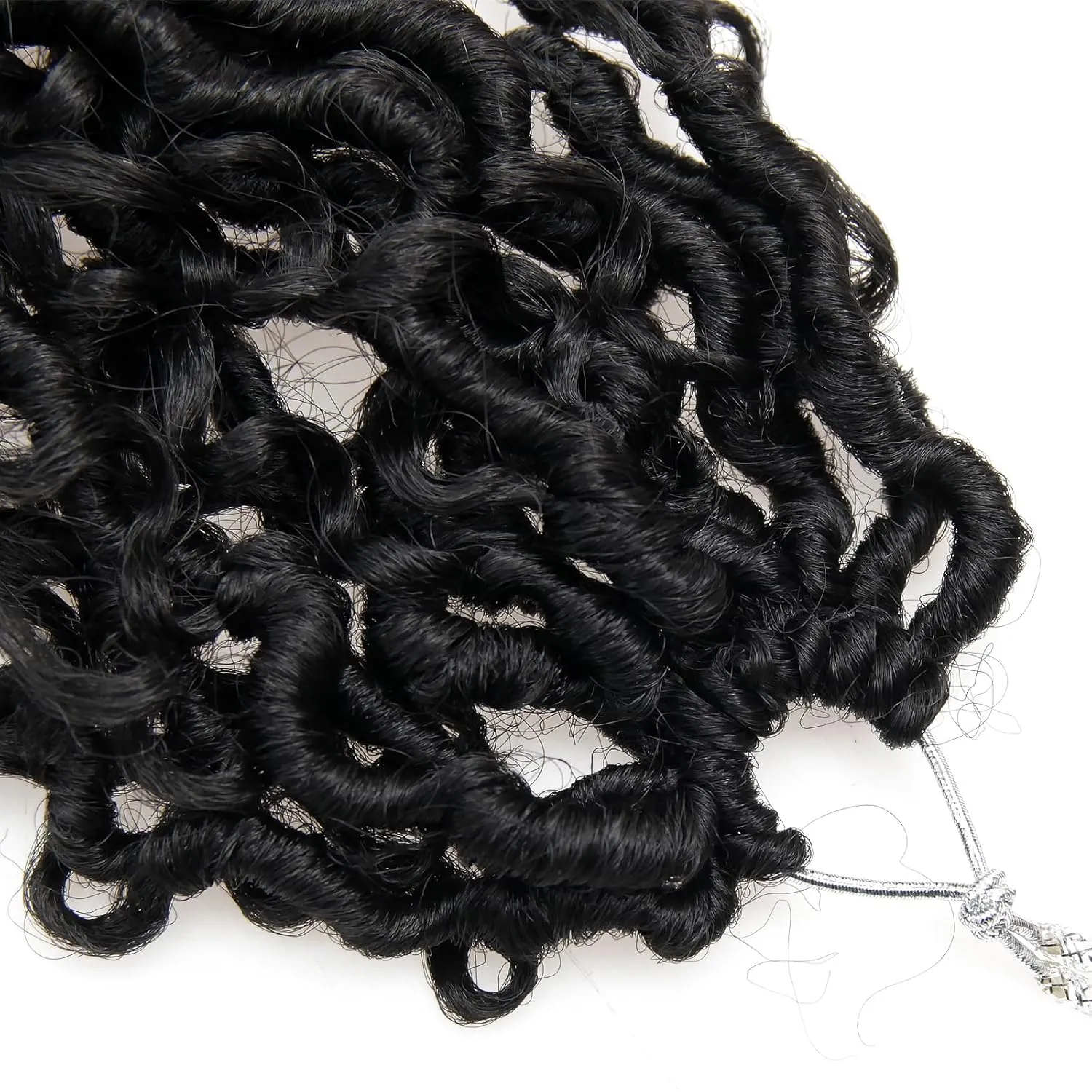 Goddess Locs Crochet Hair 10Inch 8Packs Pre-looped Short River Locs Curly Faux locs Crochet Hair Hippie Locs Bohemian Locs Crochet Braids (1B, 10inch(Pack of 8))
