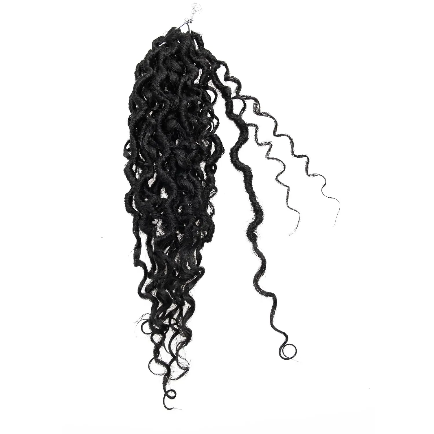 Goddess Locs Crochet Hair 10Inch 8Packs Pre-looped Short River Locs Curly Faux locs Crochet Hair Hippie Locs Bohemian Locs Crochet Braids (1B, 10inch(Pack of 8))