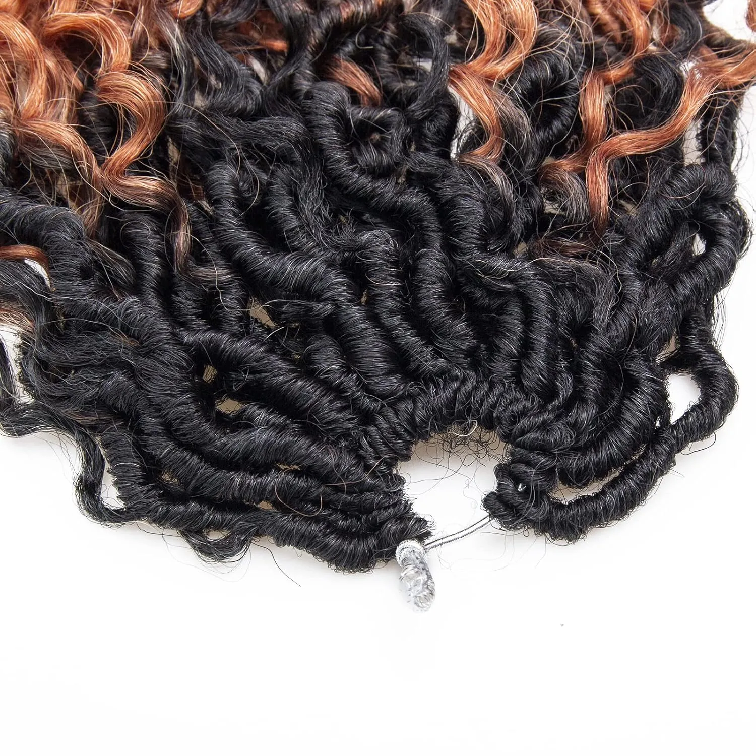 Goddess Locs Crochet Hair 18Inch Curly Faux Locs Crochet Hair River Locs Hippie Locs Pre Looped Crochet Braids Bohemian Locs Crochet Hair for Black Women (1B/30/613, 18inch)