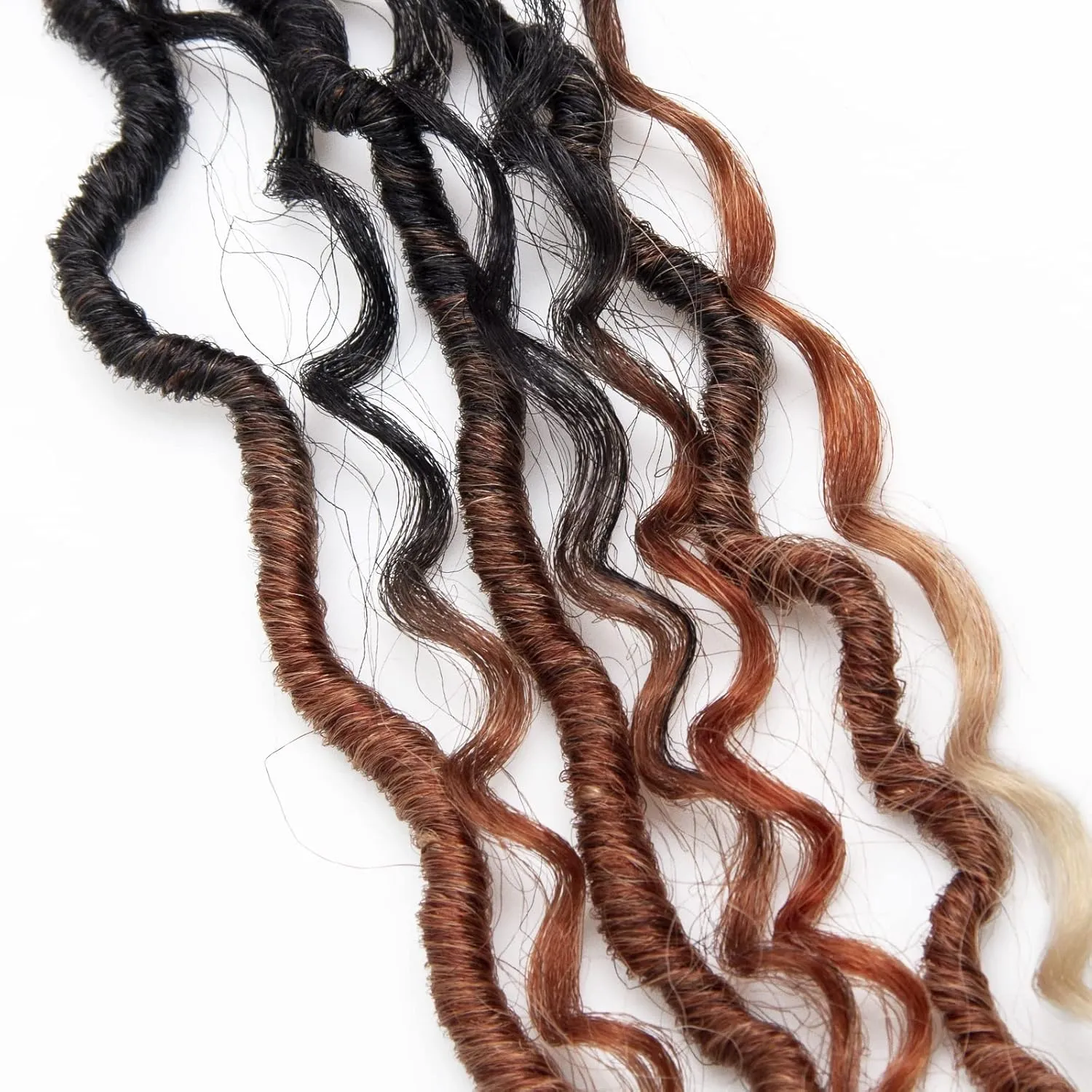 Goddess Locs Crochet Hair 18Inch Curly Faux Locs Crochet Hair River Locs Hippie Locs Pre Looped Crochet Braids Bohemian Locs Crochet Hair for Black Women (1B/30/613, 18inch)