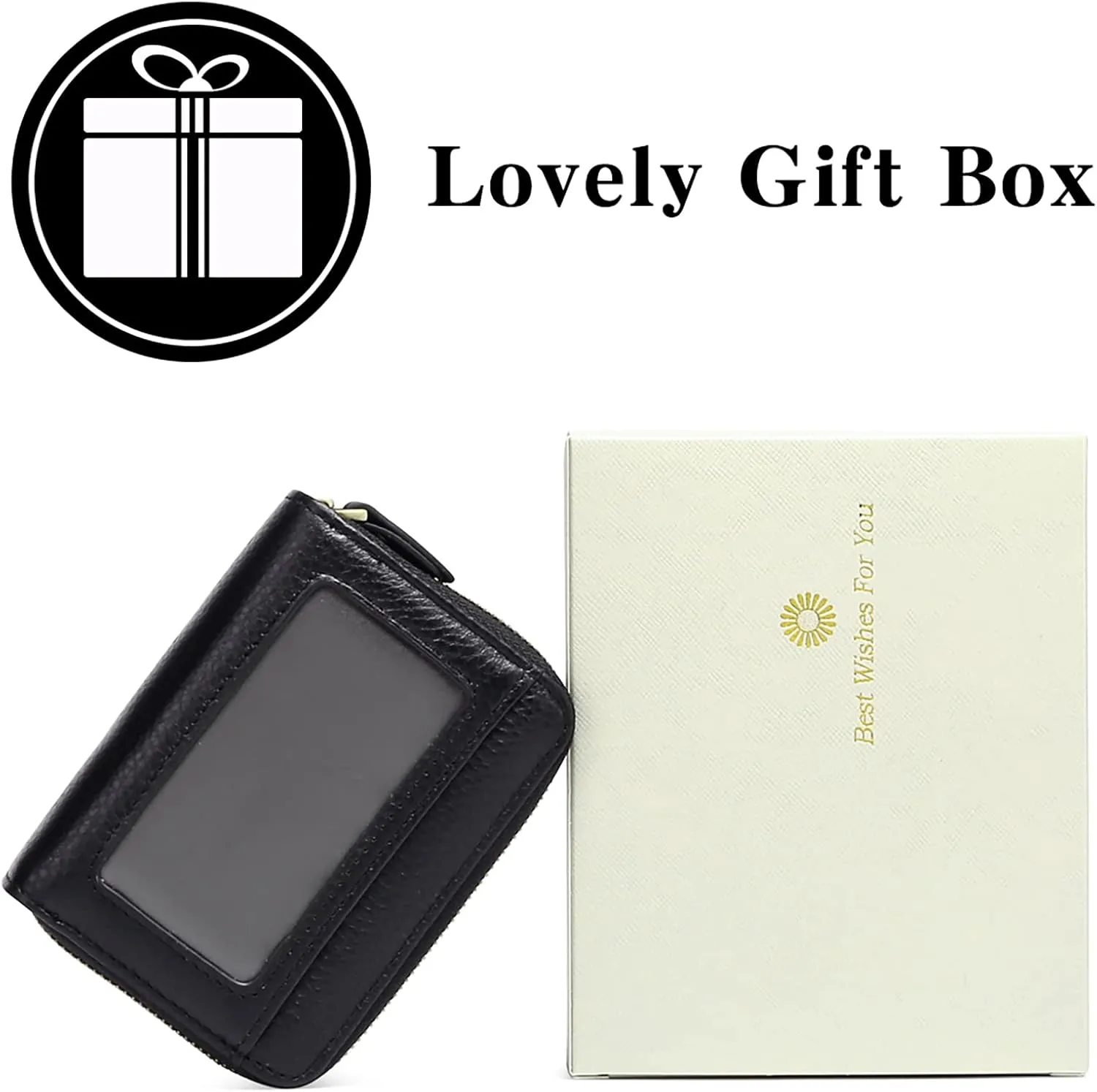 GOIACII Small Genuine Leather Wallet for Women, RFID Blocking Credit Card Holder Wallet