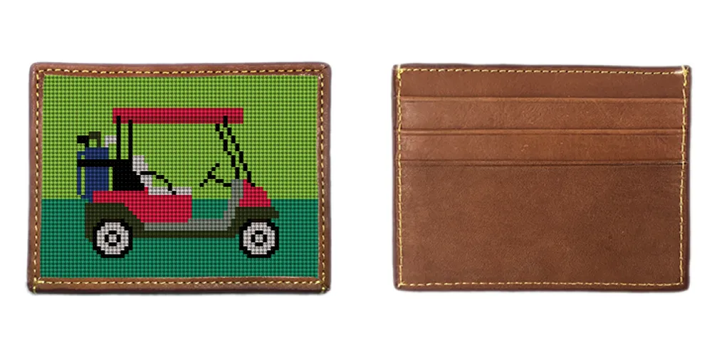 Golf Cart Needlepoint Card Wallet
