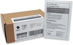 GORILLA SUPPLY Credit Card Cleaning Cards, Dual Side Card Reader Cleaner, POS Terminal Magnetic Head Pre-Saturated Swipe Alcohol-Free CR80 (50 Cards)