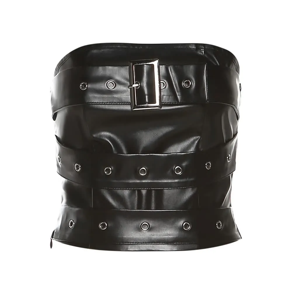 Gothic Punk Leather Tube Top