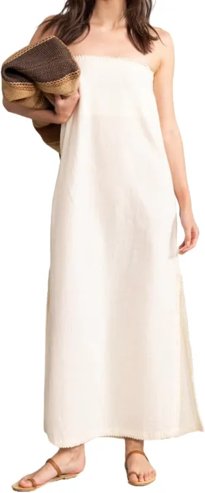 Gottex Beach Life Resort Bandeau Strapless Maxi Dress with Top Stitch Stylish Elegant and Versatile Swimsuit Women Coverup