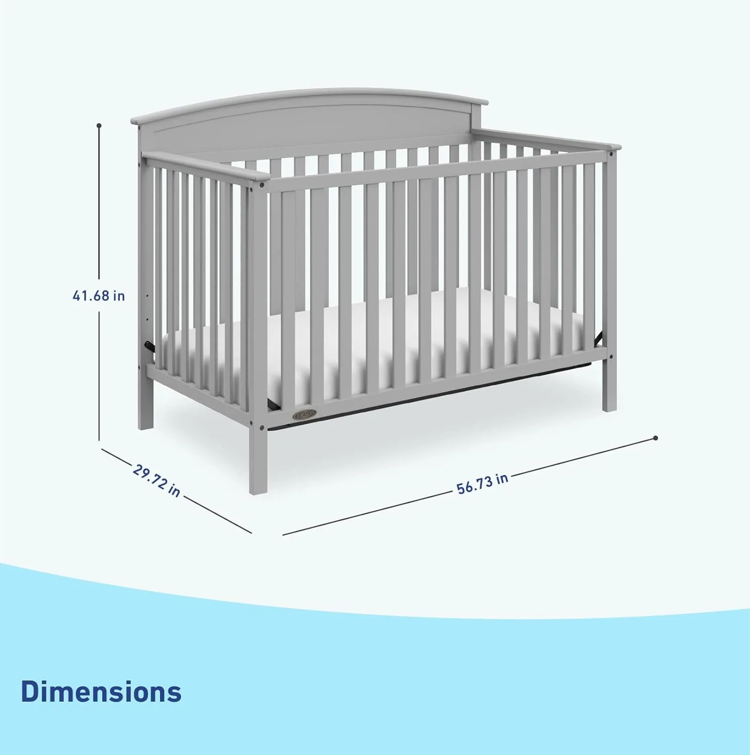 GRACO BENTON CONVERTIBLE CRIB - Pebble Gray