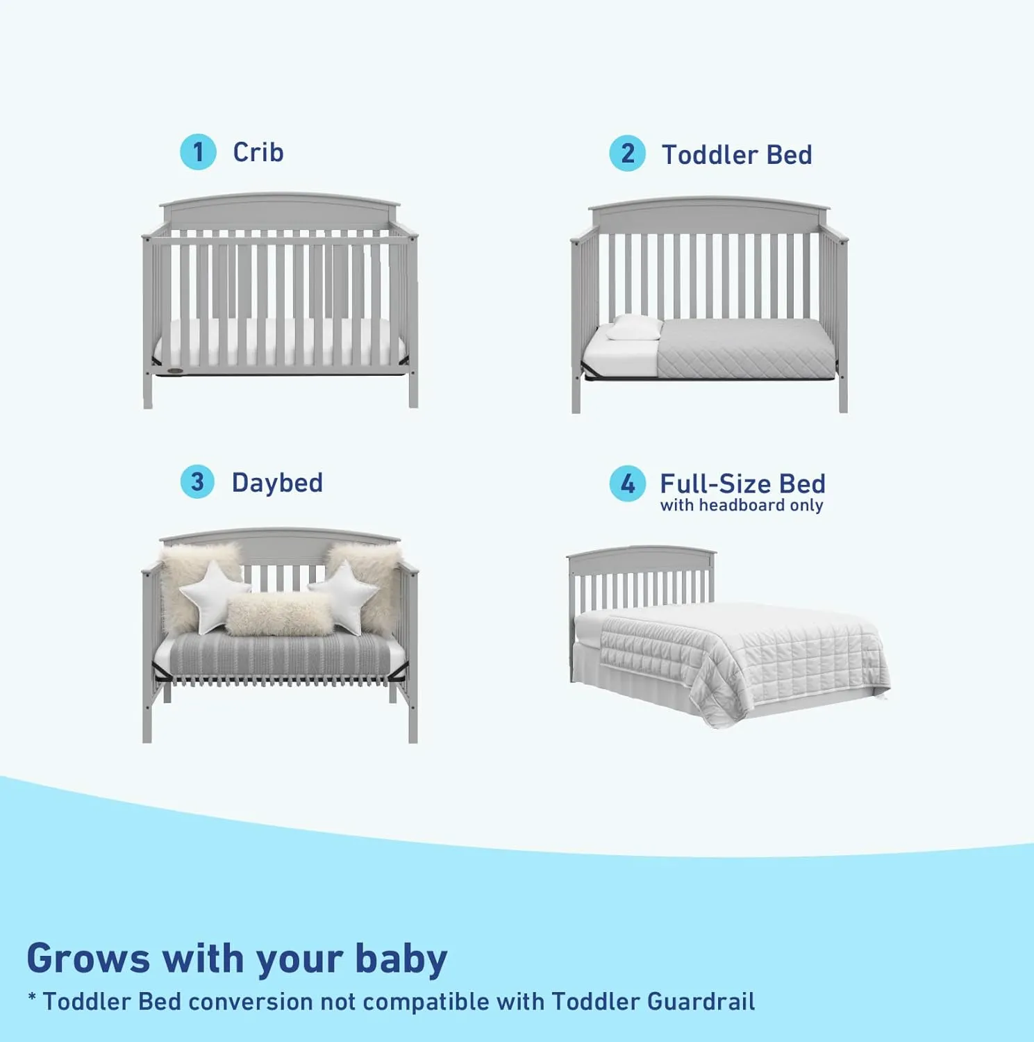 GRACO BENTON CONVERTIBLE CRIB - Pebble Gray