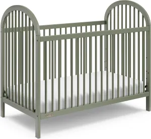 Graco Olivia 3-in-1 Convertible Crib (Olive) – GREENGUARD Gold Certified, Converts to Daybed and Toddler Bed, Fits Standard Full-Size Crib Mattress, Adjustable Mattress Height, Easy-to-Match Style