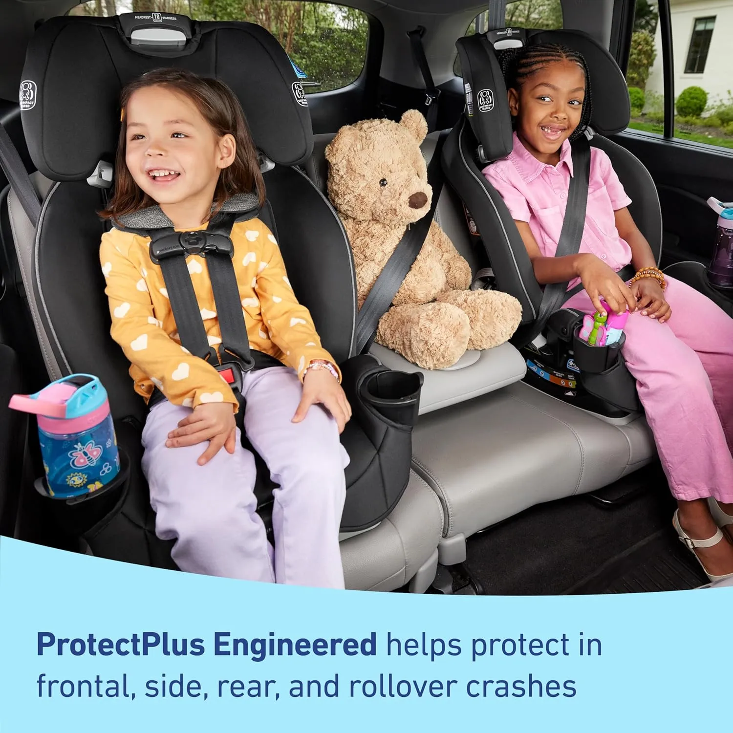 Graco Slimfit 3-in-1 Convertible Car Seat, Ultra-Space-Saving Design, Jarret, Suitable for Rear and Forward-Facing, Highback Booster Seat with 10-Position Headrest