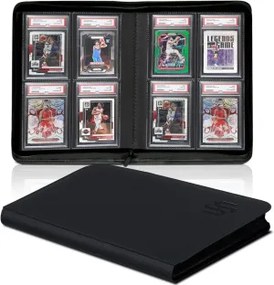 Graded Card Binder Holds 40 PSA Slabs, HYMENEX 4-Pocket Slab Binder PSA Card Album for Graded Cards Organized