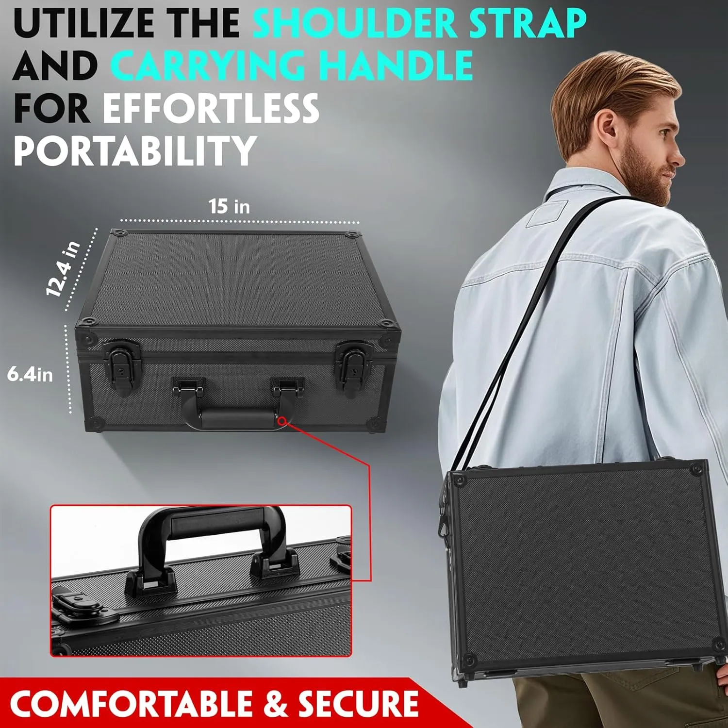 Graded Card Storage Box, Trading Cards Slab Carrying Case, 6 Row Black Hard Sports Cards Holder Boxes with 6 Dividers Fits for PSA BGS SGC Top Loaders Collection