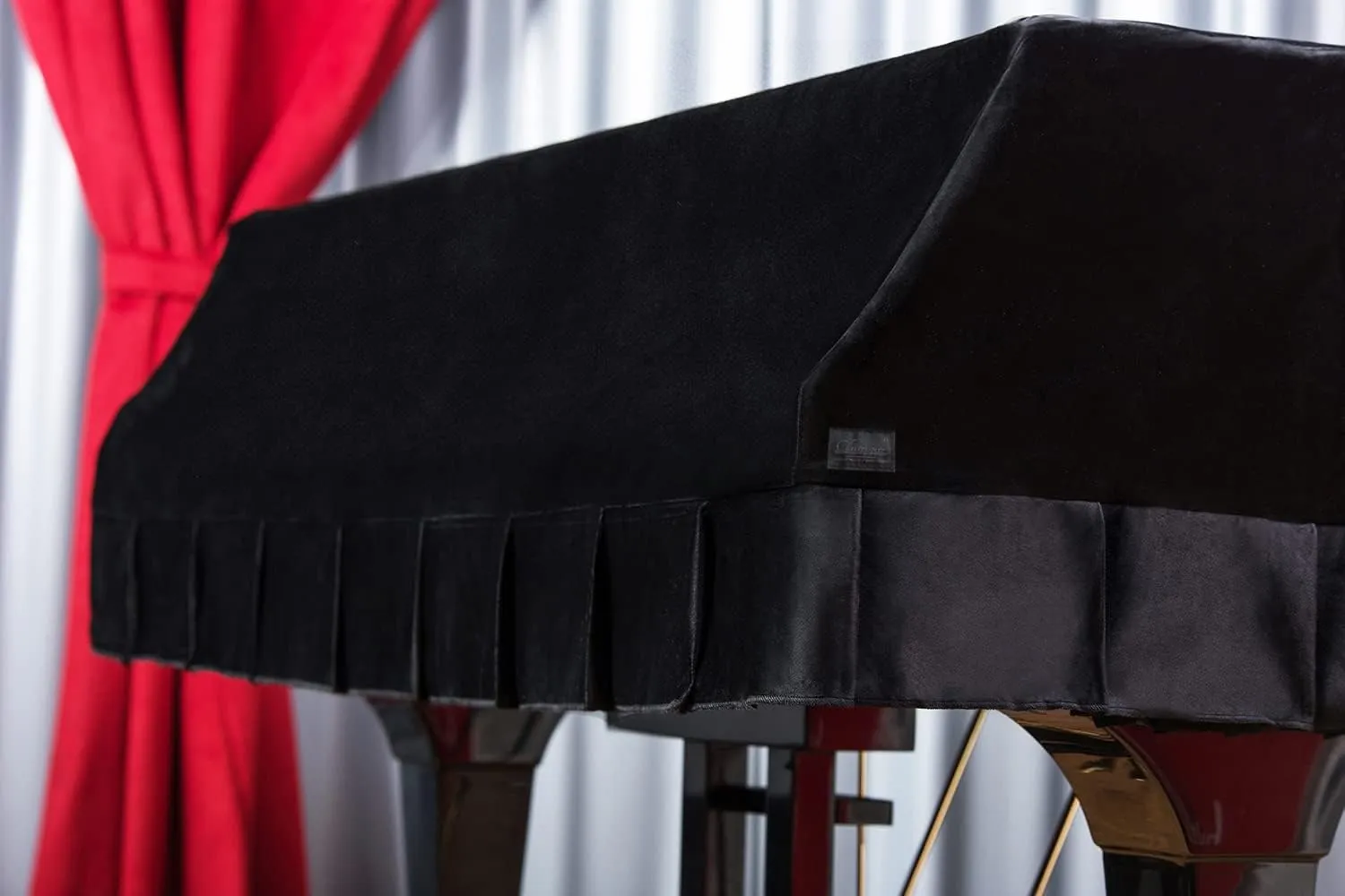 Grandeur: Premium Velvet Grand Piano Cover for Yamaha GC1, 5 feet 3 inches (162cm) | Handcrafted | Luxury-grade Velvet | Anti-dust/blemish/scratch | Climate Protection | Midnight Black