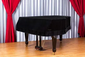 Grandeur: Premium Velvet Grand Piano Cover for Yamaha GC1, 5 feet 3 inches (162cm) | Handcrafted | Luxury-grade Velvet | Anti-dust/blemish/scratch | Climate Protection | Midnight Black