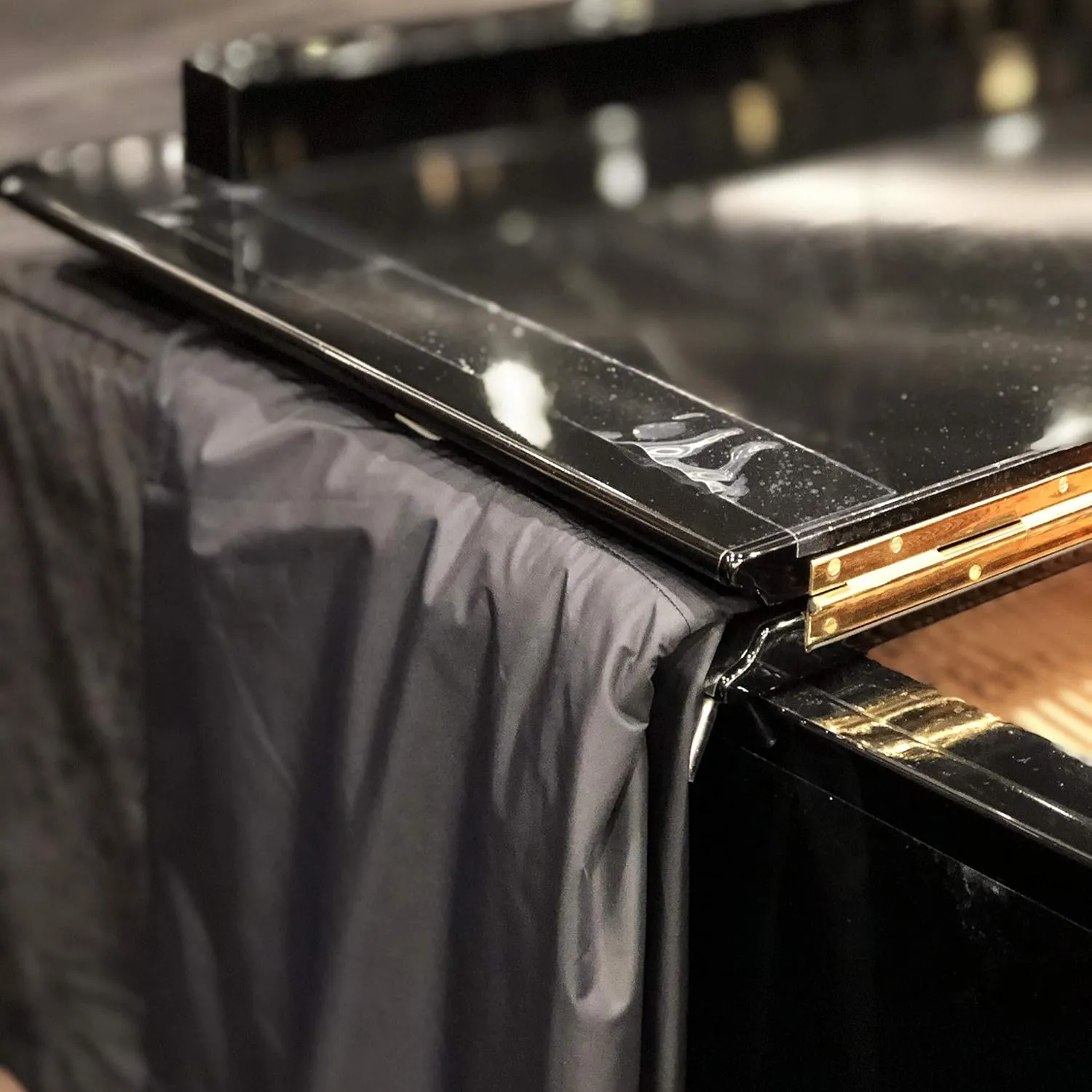 Grandeur: Premium Velvet Grand Piano Cover for Yamaha GC1, 5 feet 3 inches (162cm) | Handcrafted | Luxury-grade Velvet | Anti-dust/blemish/scratch | Climate Protection | Midnight Black