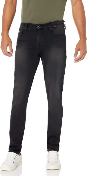 GUESS Men's Mid Rise Slim Fit Tapered Leg Jean